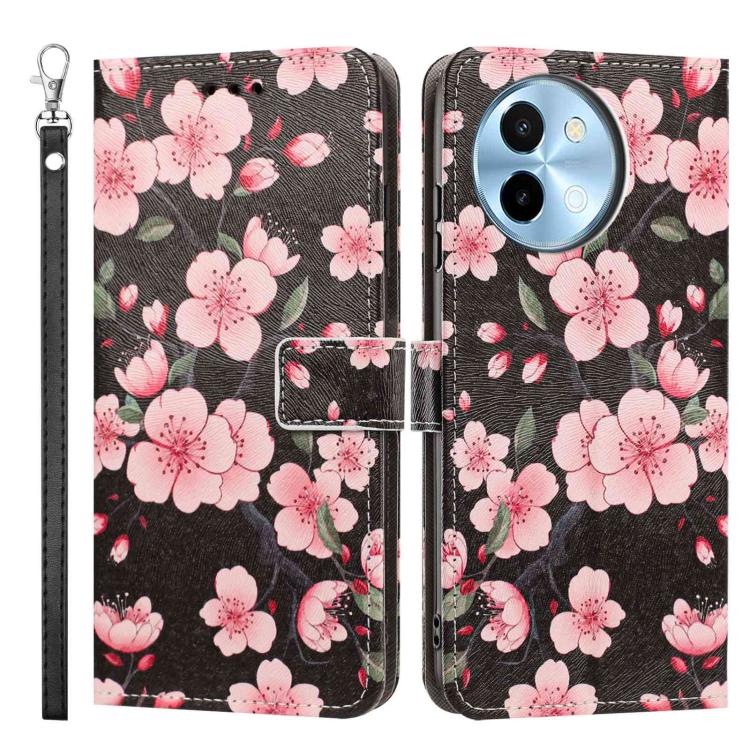 For vivo Y38 5G Global Painted Pattern Vegan Leather Phone Case with Strap