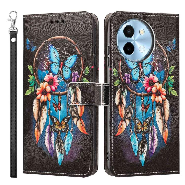 For vivo Y38 5G Global Painted Pattern Vegan Leather Phone Case with Strap