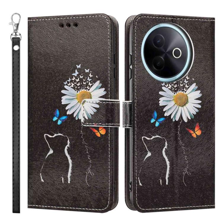 For vivo Y39 5G Global/Y300i 5G Painted Pattern Vegan Leather Phone Case with Strap