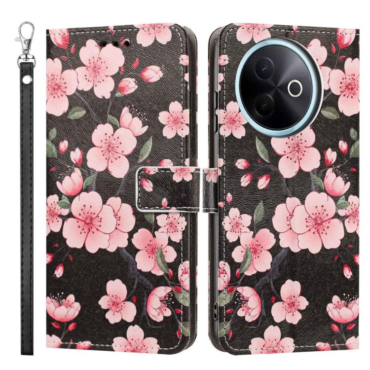 For vivo Y39 5G Global/Y300i 5G Painted Pattern Vegan Leather Phone Case with Strap