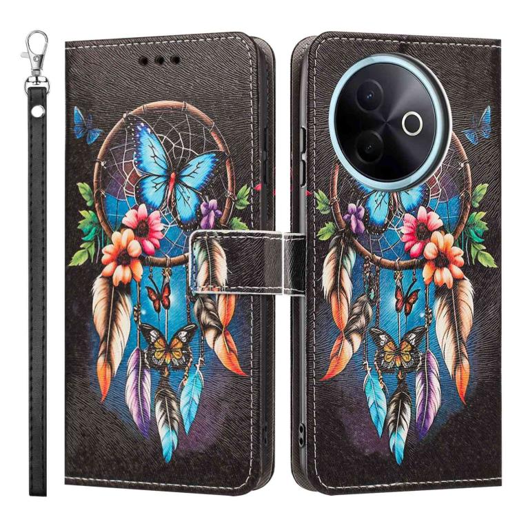 For vivo Y39 5G Global/Y300i 5G Painted Pattern Vegan Leather Phone Case with Strap