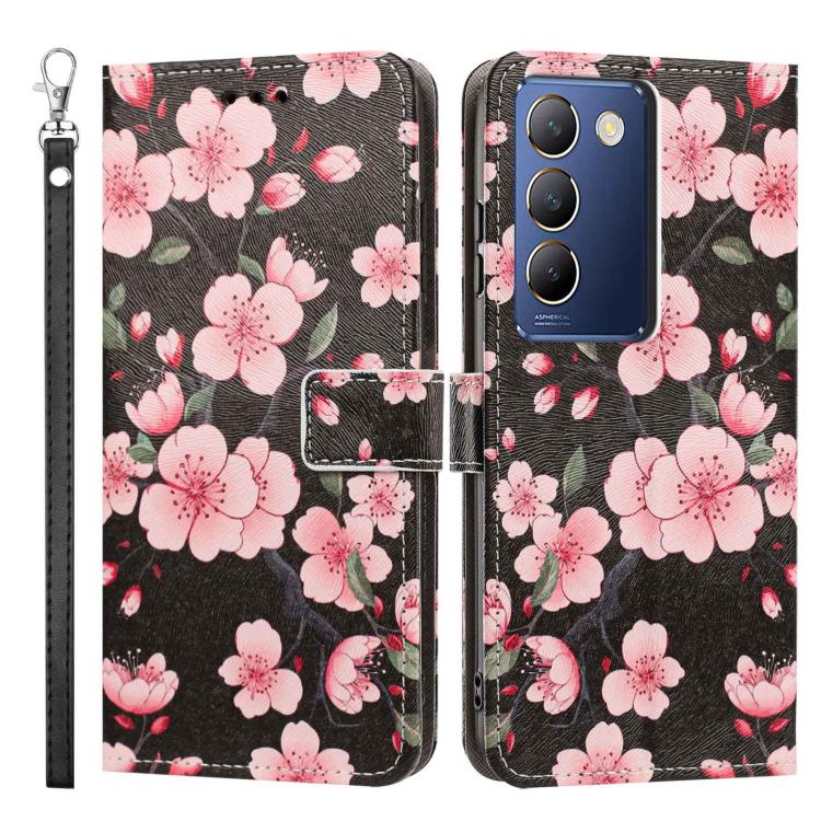 For vivo Y100 IDN Painted Pattern Vegan Leather Phone Case with Strap