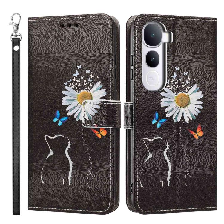 For vivo Y400 Painted Pattern Vegan Leather Phone Case with Strap