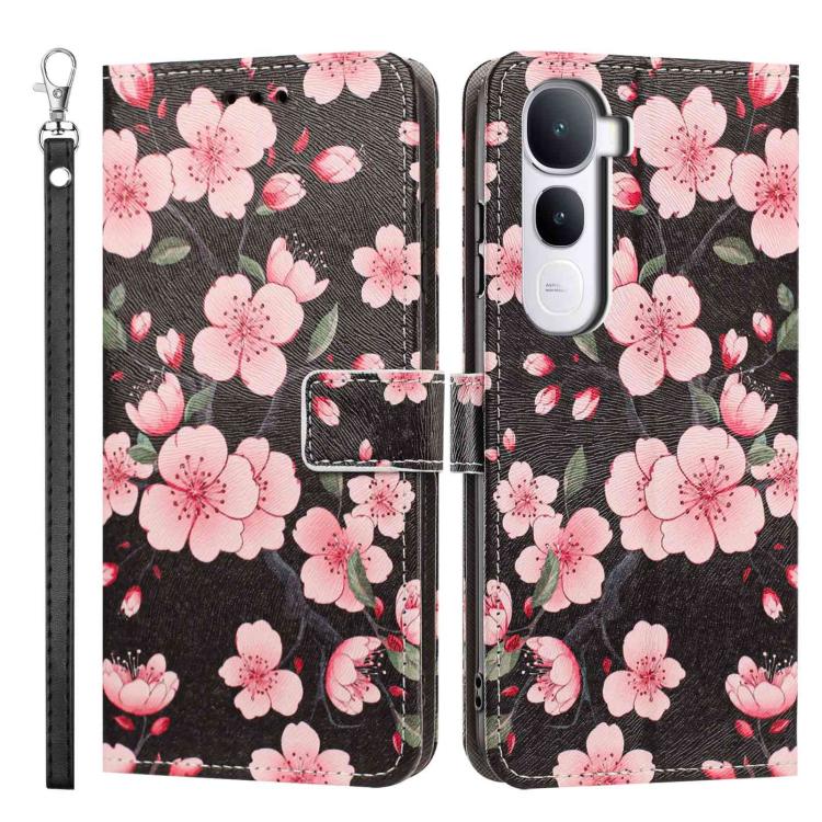 For vivo Y400 Painted Pattern Vegan Leather Phone Case with Strap