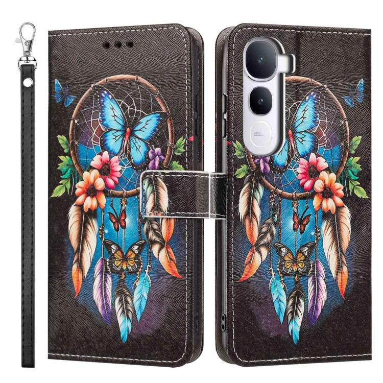 For vivo Y400 Painted Pattern Vegan Leather Phone Case with Strap