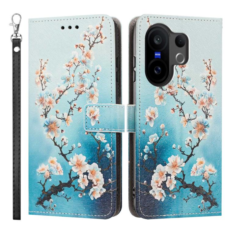 For vivo X200?FE/S30?Pro?Mini Painted Pattern Vegan Leather Phone Case with Strap