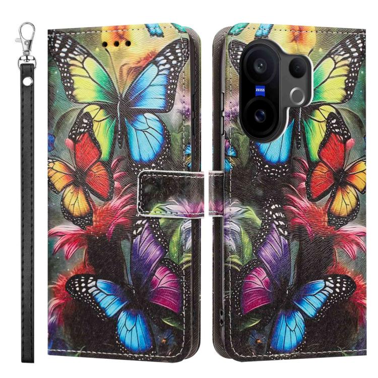 For vivo X200?FE/S30?Pro?Mini Painted Pattern Vegan Leather Phone Case with Strap
