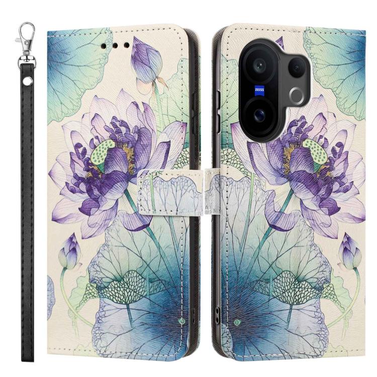 For vivo X200?FE/S30?Pro?Mini Painted Pattern Vegan Leather Phone Case with Strap
