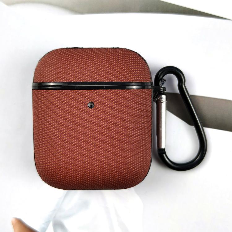For AirPods 2 / 1 Technical Fabric Double Strand Leather Earphone Protective Case