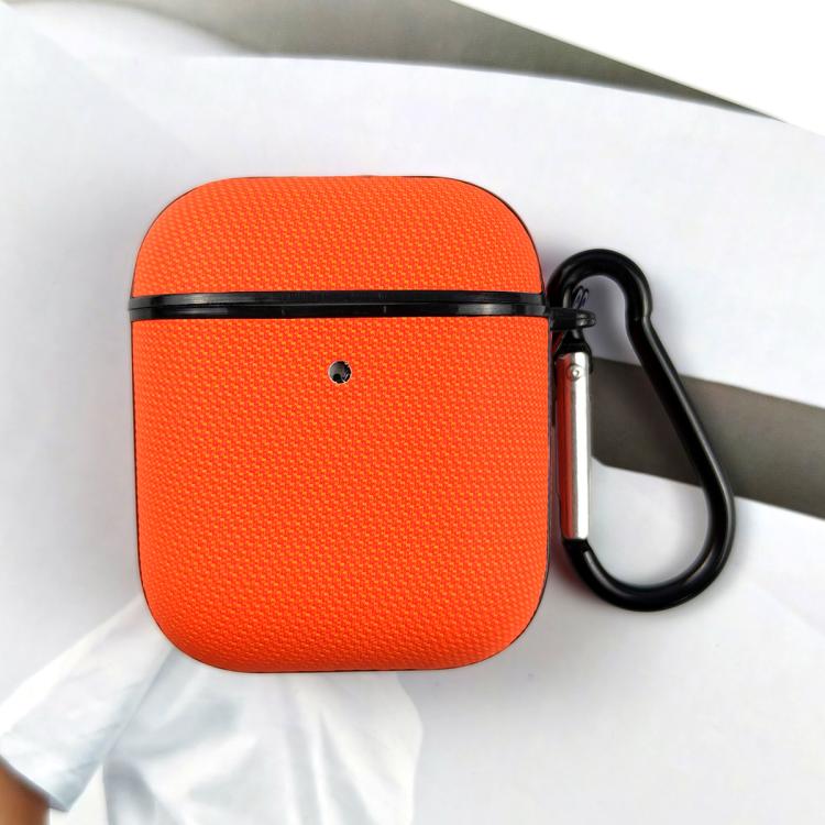 For AirPods 2 / 1 Technical Fabric Double Strand Leather Earphone Protective Case