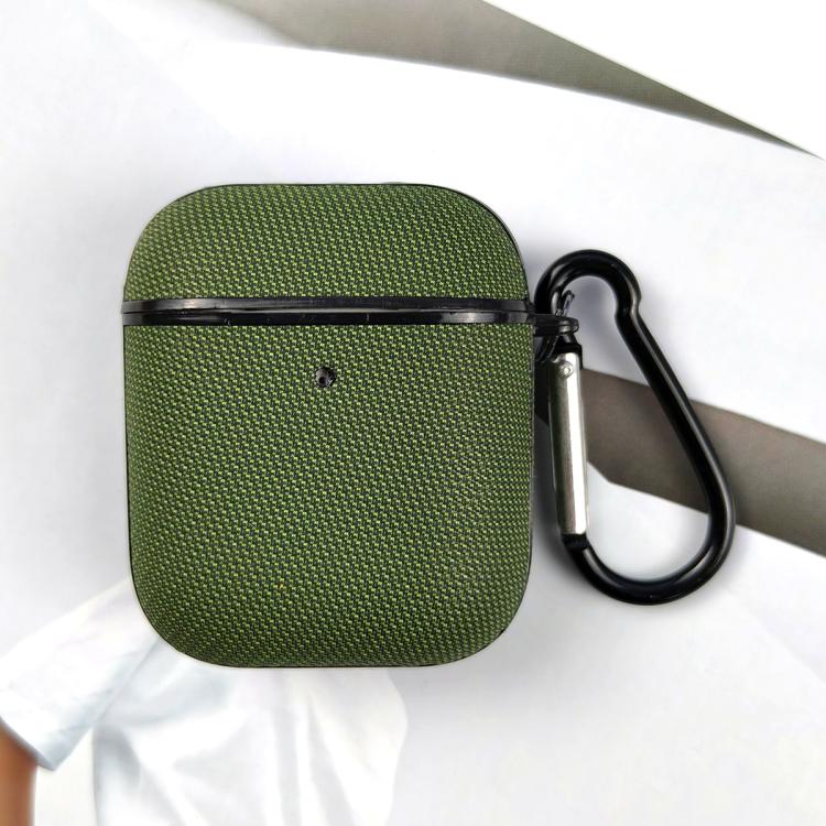 For AirPods 2 / 1 Technical Fabric Double Strand Leather Earphone Protective Case