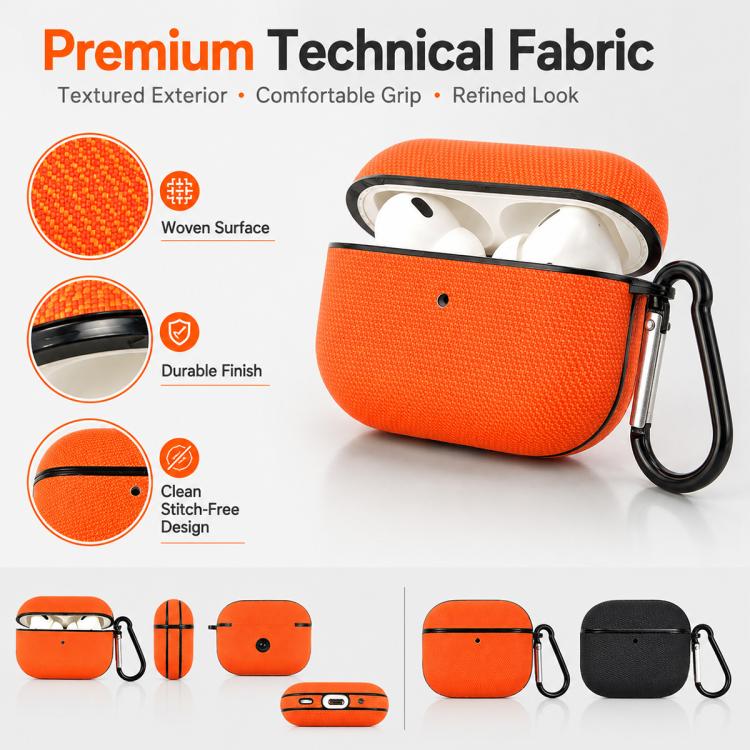 For AirPods Pro 3 Technical Fabric Double Strand Leather Earphone Protective Case