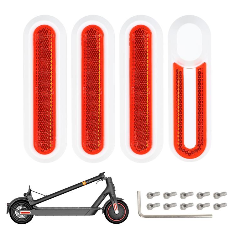For Xiaomi Mijia M365 Pro / Pro 2 / 1S 4 in 1 Electric Scooter Wheel Decorative Side Cover Plastic Block Reflective Strip with Screws