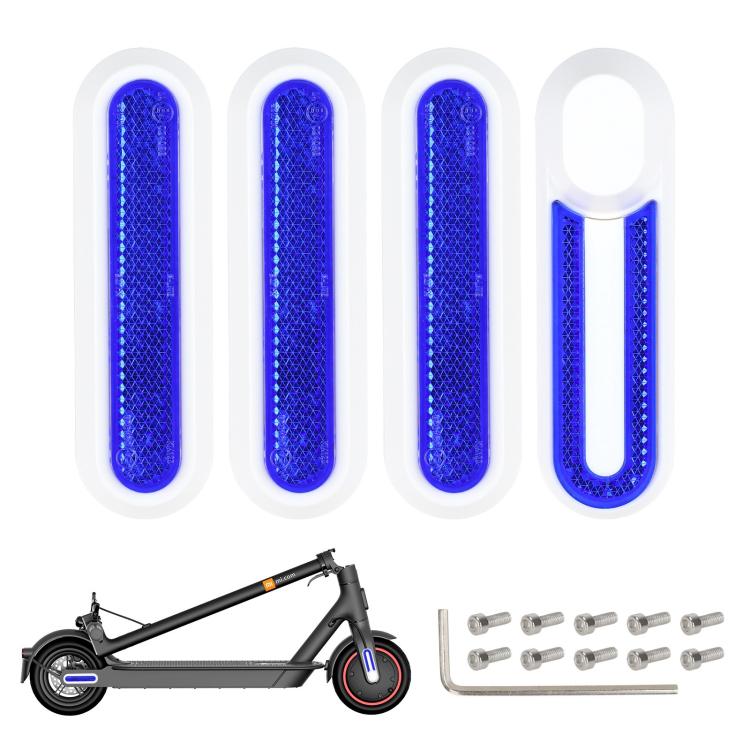 For Xiaomi Mijia M365 Pro / Pro 2 / 1S 4 in 1 Electric Scooter Wheel Decorative Side Cover Plastic Block Reflective Strip with Screws