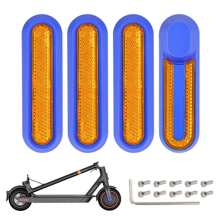 For Xiaomi Mijia M365 Pro / Pro 2 / 1S 4 in 1 Electric Scooter Wheel Decorative Side Cover Plastic Block Reflective Strip with Screws