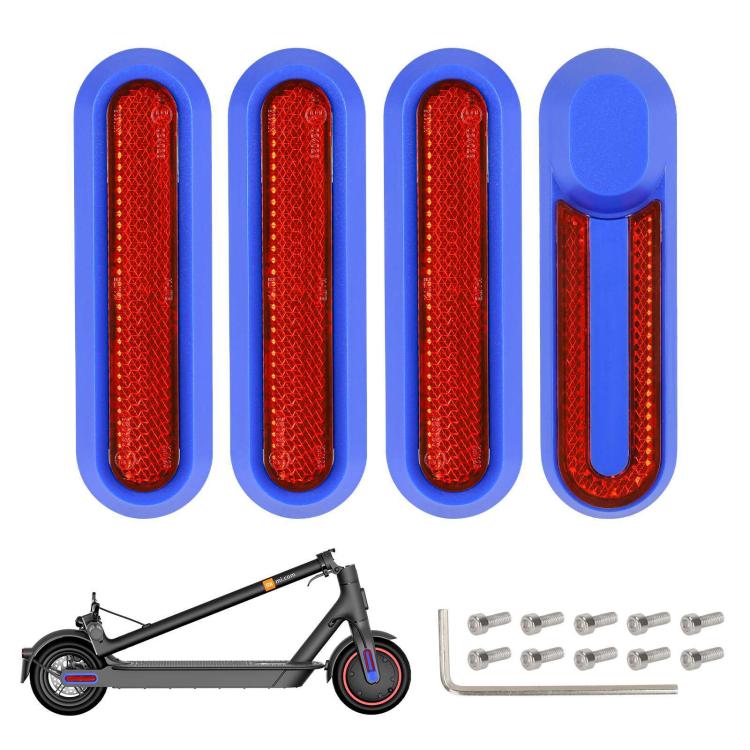 For Xiaomi Mijia M365 Pro / Pro 2 / 1S 4 in 1 Electric Scooter Wheel Decorative Side Cover Plastic Block Reflective Strip with Screws