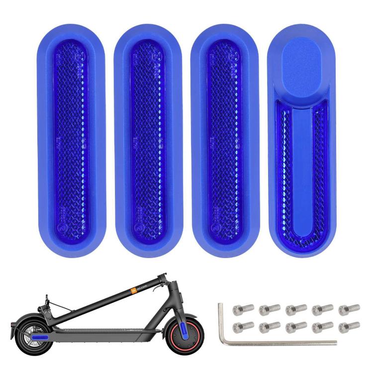 For Xiaomi Mijia M365 Pro / Pro 2 / 1S 4 in 1 Electric Scooter Wheel Decorative Side Cover Plastic Block Reflective Strip with Screws