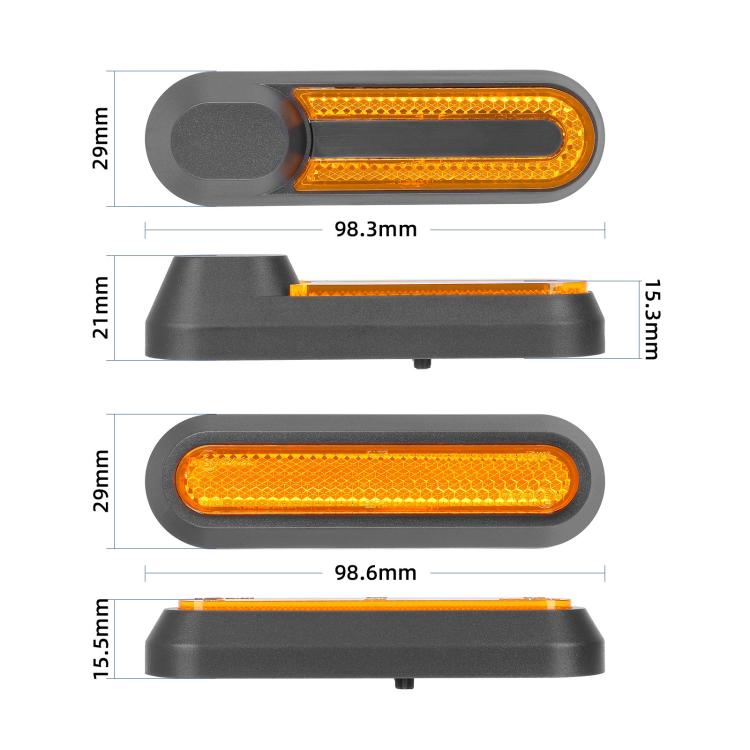 For Xiaomi Mijia M365 Pro / Pro 2 / 1S 4 in 1 Electric Scooter Wheel Decorative Side Cover Plastic Block Reflective Strip with Screws