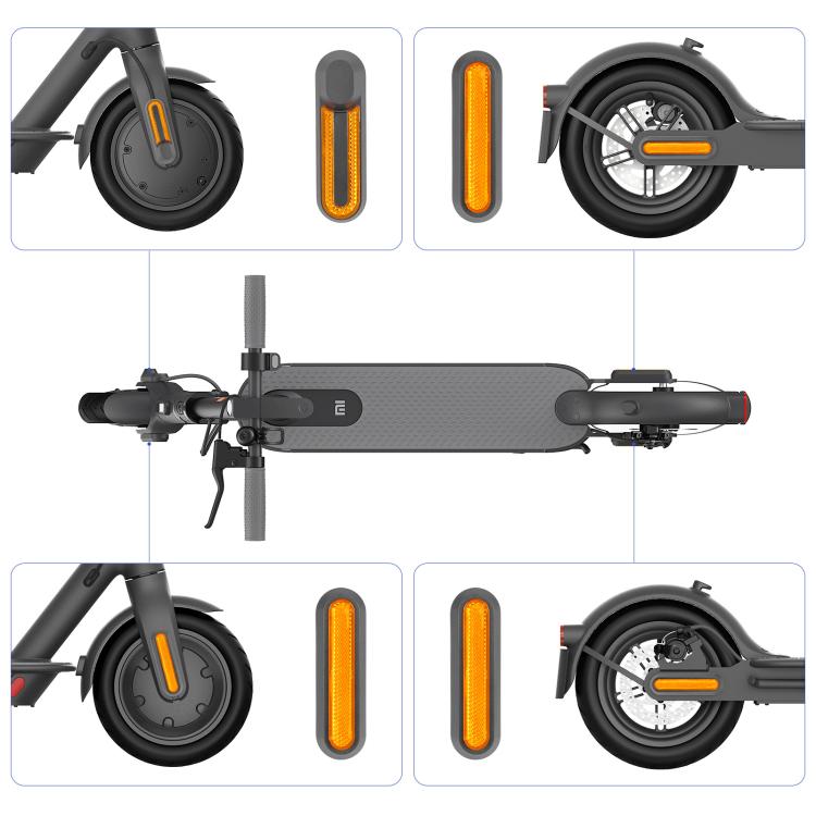 For Xiaomi Mijia M365 Pro / Pro 2 / 1S 4 in 1 Electric Scooter Wheel Decorative Side Cover Plastic Block Reflective Strip with Screws