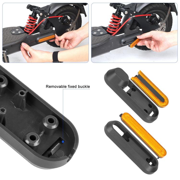 For Xiaomi Mijia M365 Pro / Pro 2 / 1S 4 in 1 Electric Scooter Wheel Decorative Side Cover Plastic Block Reflective Strip with Screws