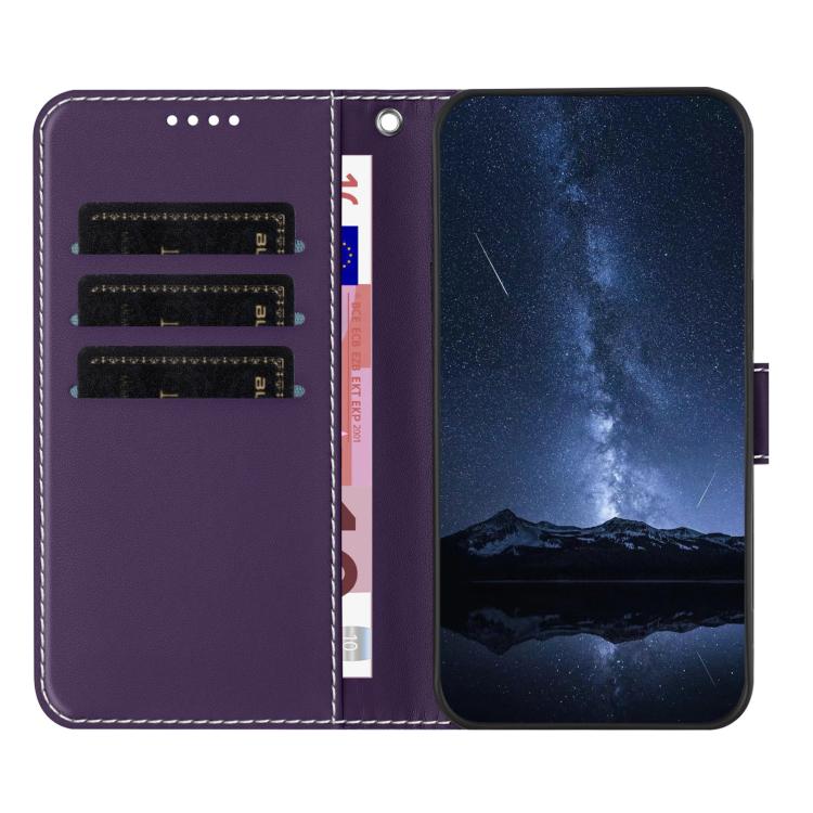 For iPhone 13 Pro Color Block Card Slots Vegan Leather Phone Case