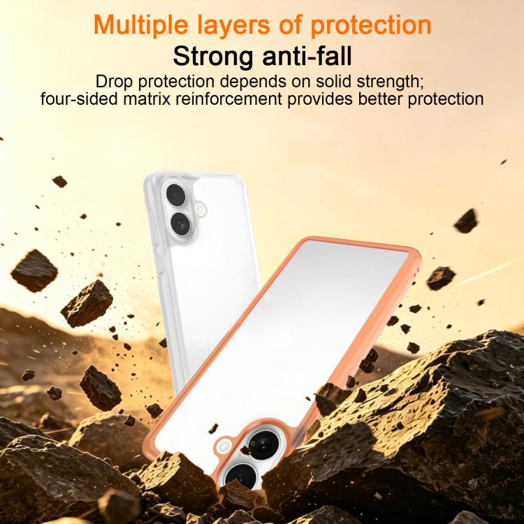For iPhone 16 Plus Frosted Slim Heat Dissipation Frame Shockproof PC Phone Case
