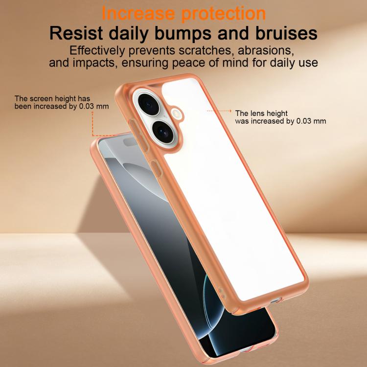 For iPhone 16 Plus Frosted Slim Heat Dissipation Frame Shockproof PC Phone Case