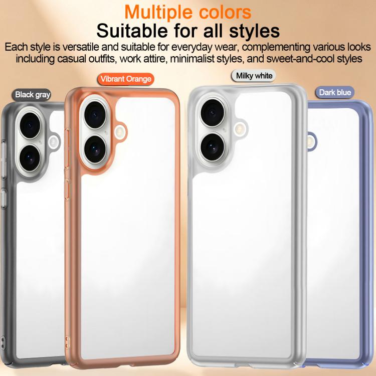 For iPhone 16 Frosted Slim Heat Dissipation Frame Shockproof PC Phone Case