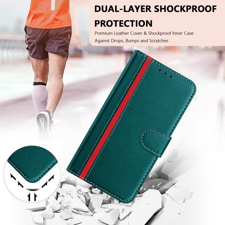 For Google Pixel 7 Color Block Card Slots Vegan Leather Phone Case
