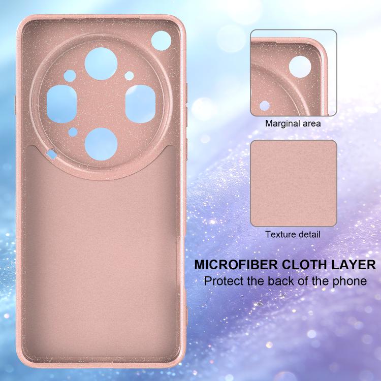 For OPPO Find X9 Ultra 5G Fine Hole Glossy Glitter Magnetic TPU Phone Case with Same Color Hand Strap