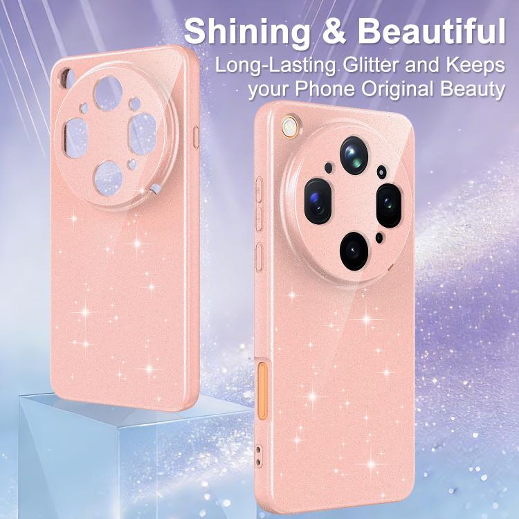 For OPPO Find X9 Ultra 5G Fine Hole Glossy Glitter Magnetic TPU Phone Case with Same Color Hand Strap