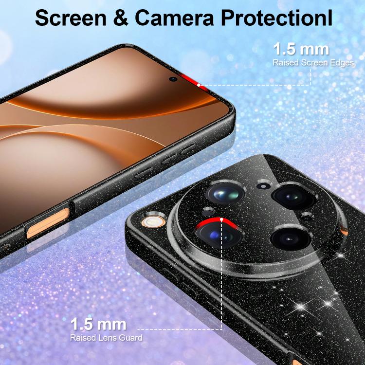 For OPPO Find X9 Ultra 5G Fine Hole Glossy Glitter Magnetic TPU Phone Case with Same Color Hand Strap