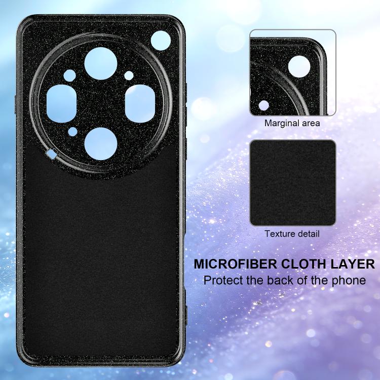 For OPPO Find X9 Ultra 5G Fine Hole Glossy Glitter Magnetic TPU Phone Case with Same Color Hand Strap