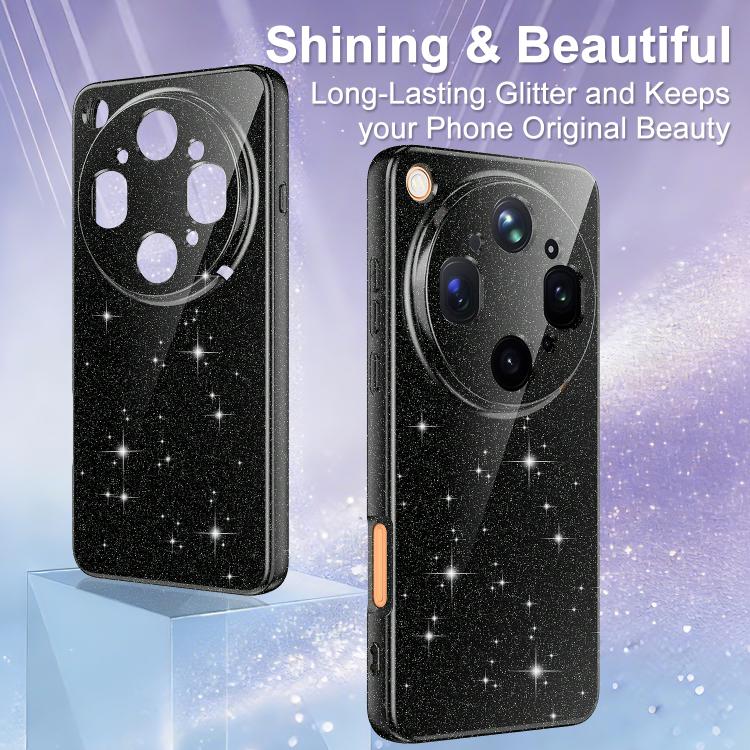 For OPPO Find X9 Ultra 5G Fine Hole Glossy Glitter Magnetic TPU Phone Case with Same Color Hand Strap