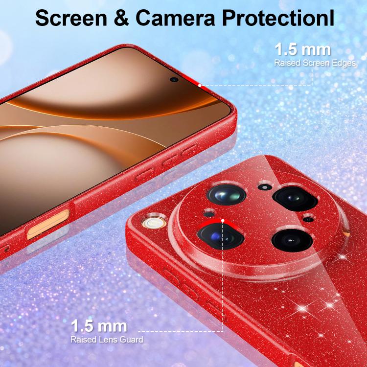 For OPPO Find X9 Ultra 5G Fine Hole Glossy Glitter Magnetic TPU Phone Case with Same Color Hand Strap