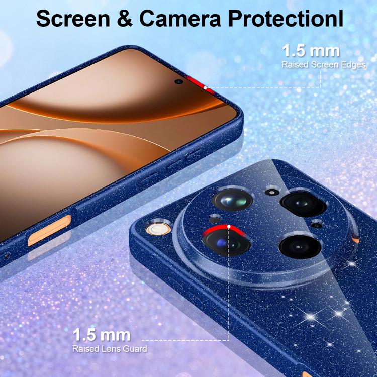 For OPPO Find X9 Ultra 5G Fine Hole Glossy Glitter Magnetic TPU Phone Case with Same Color Hand Strap