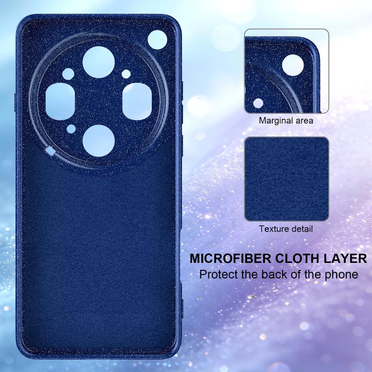 For OPPO Find X9 Ultra 5G Fine Hole Glossy Glitter Magnetic TPU Phone Case with Same Color Hand Strap
