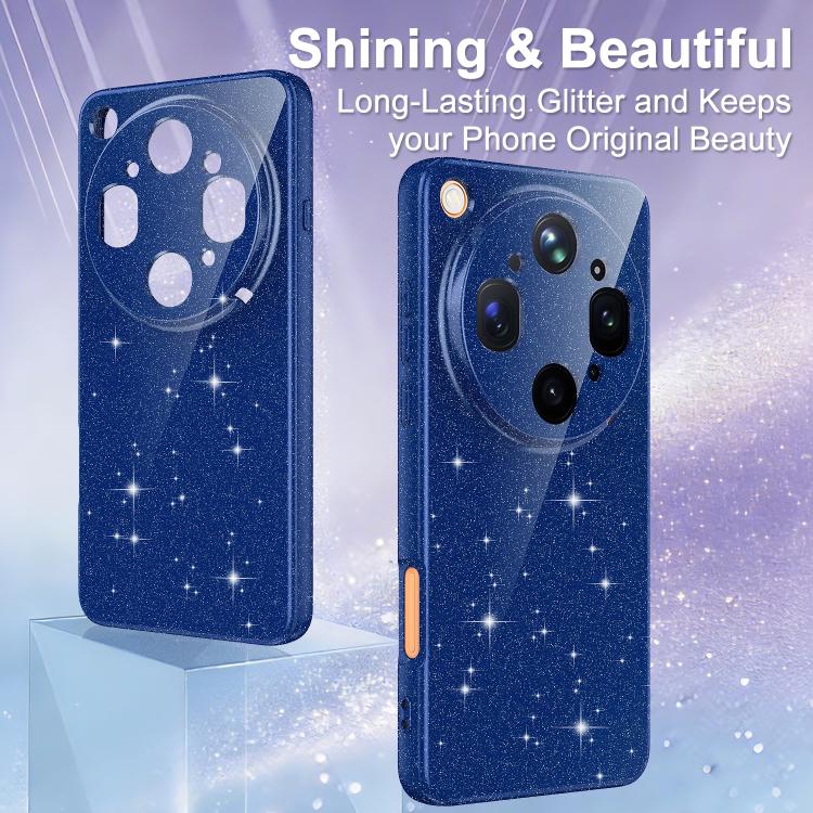 For OPPO Find X9 Ultra 5G Fine Hole Glossy Glitter Magnetic TPU Phone Case with Same Color Hand Strap