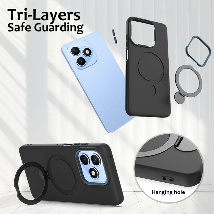For Honor X8d 4G Gen1.5 Pivot Ring Holder TPU Hybrid PC Phone Case