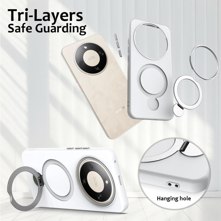 For Honor X9d / X70 5G / Magic8 Lite Gen1.5 Pivot Ring Holder TPU Hybrid PC Phone Case