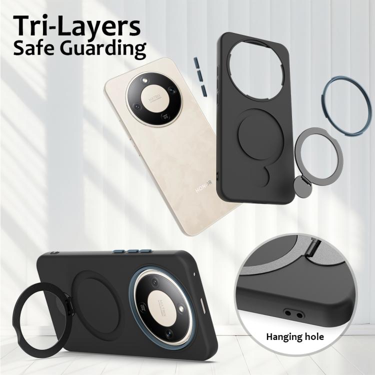 For Honor X9d / X70 5G / Magic8 Lite Gen1.5 Pivot Ring Holder TPU Hybrid PC Phone Case