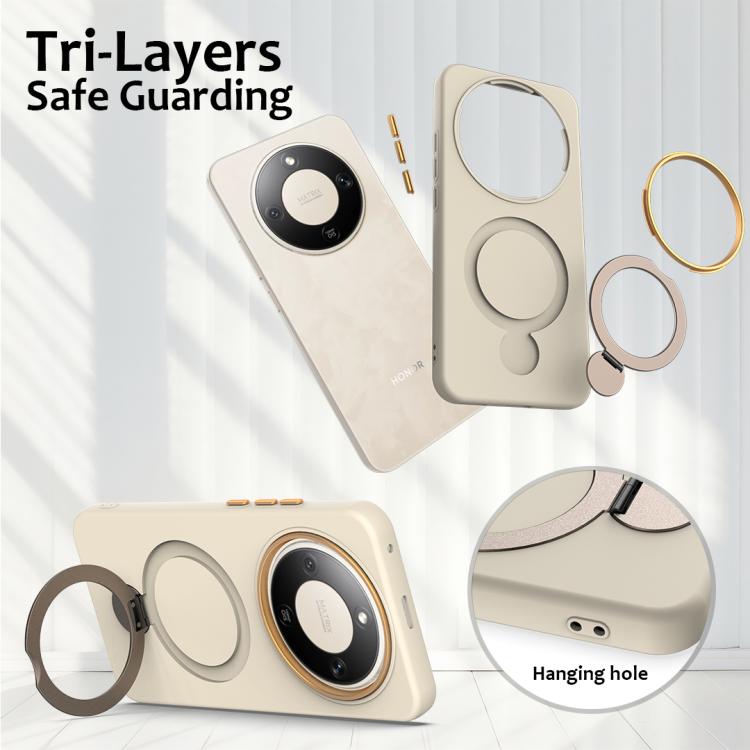 For Honor X9d / X70 5G / Magic8 Lite Gen1.5 Pivot Ring Holder TPU Hybrid PC Phone Case