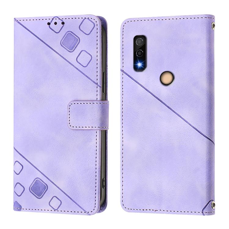 For Fujitsu Arrows We3 Skin Feel Embossed Leather Phone Case