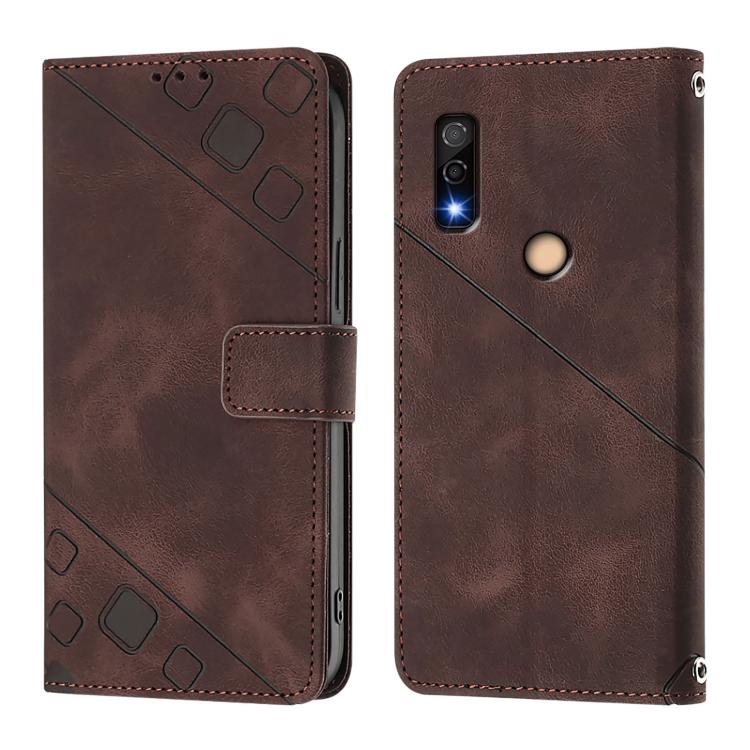 For Fujitsu Arrows We3 Skin Feel Embossed Leather Phone Case