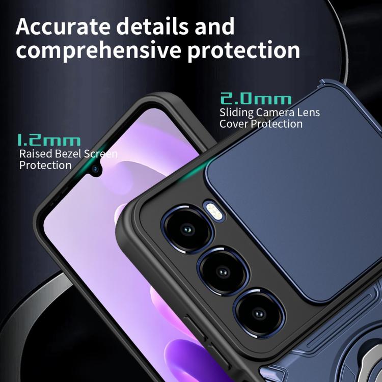 For itel A100 4G Sliding Camshield Holder Magnetic Phone Case