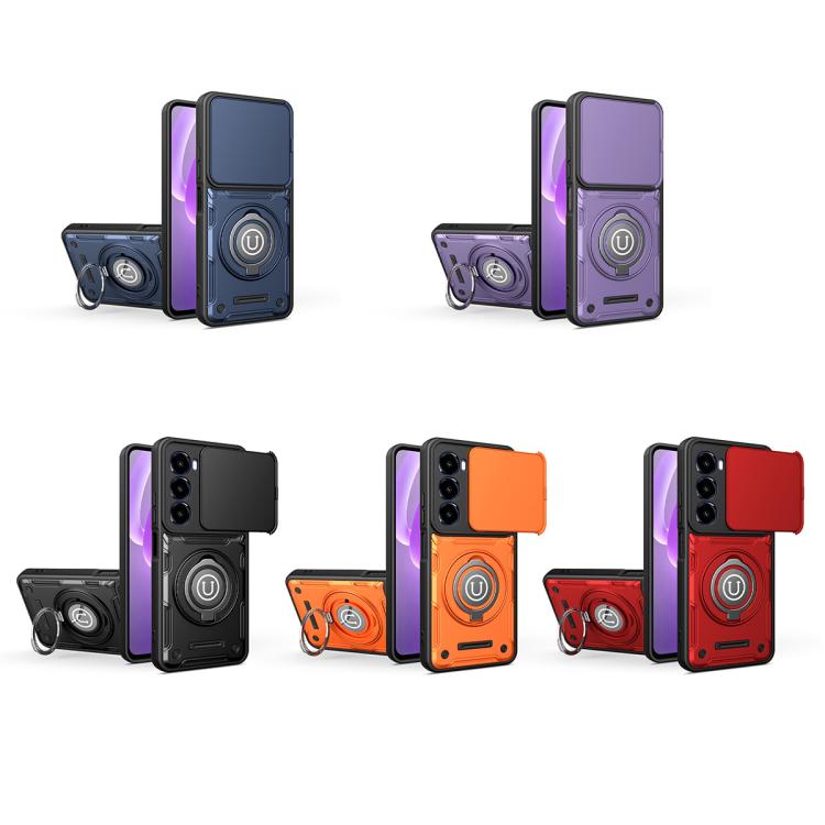 For itel A100 4G Sliding Camshield Holder Magnetic Phone Case