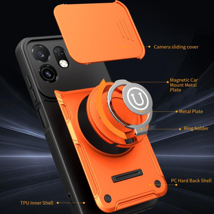 For itel A100C 4G Sliding Camshield Holder Magnetic Phone Case