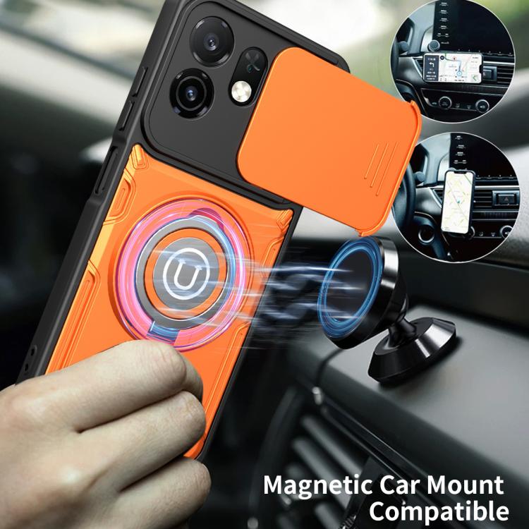 For itel A100C 4G Sliding Camshield Holder Magnetic Phone Case