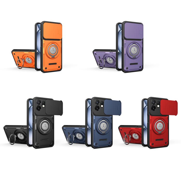 For itel A100C 4G Sliding Camshield Holder Magnetic Phone Case
