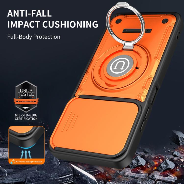 For itel A100C 4G Sliding Camshield Holder Magnetic Phone Case